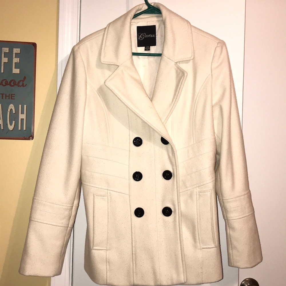 Guess White Peacoat